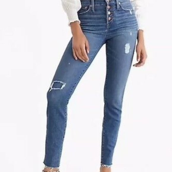 9" high-rise toothpick jean with exposed buttons - Picture 2 of 2